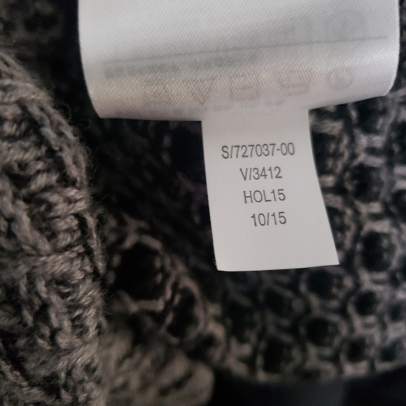 ⭐ Banana Republic Factory Grey Chunky Knit Open Front Sweater Cardigan S Wool Bl - Picture 8 of 8